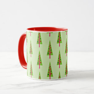 Christmas tree holiday pattern mug
