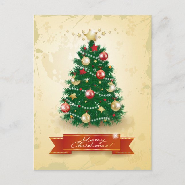 Christmas tree holiday postcard (Front)