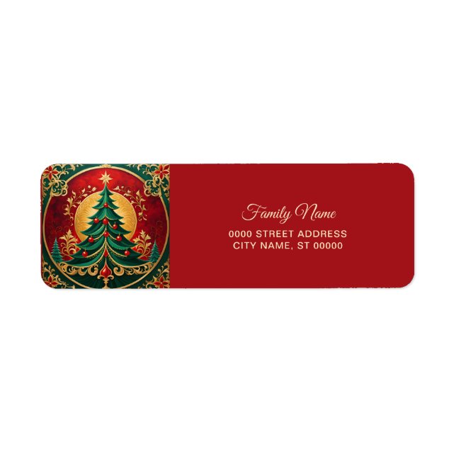 Christmas Tree Holiday Return Address (Front)