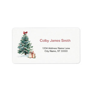Christmas Tree Holiday Return Address Labels
