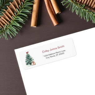 Christmas Tree Holiday Return Address Labels