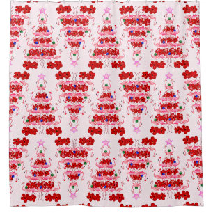 Christmas Tree Holiday Santa Flamingos on Pink