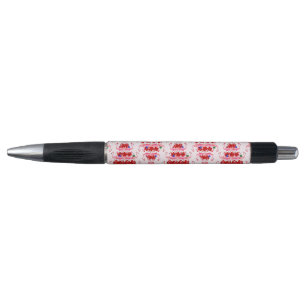 Christmas Tree Holiday Santa Flamingos on Pink Pen
