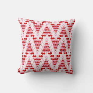 Christmas Tree Holiday Santa Flamingos on Pink Throw Pillow