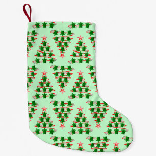 Christmas Tree Holiday Sea Turtles on Green Small Christmas Stocking