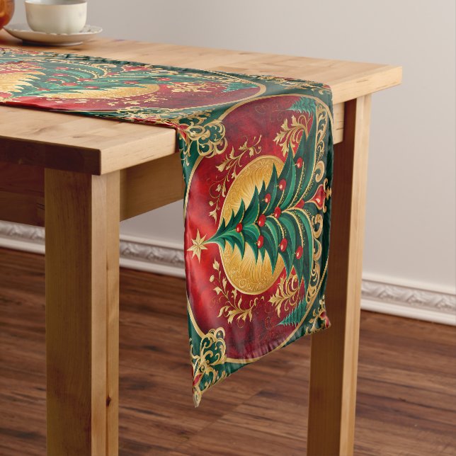 Christmas Tree Holiday Table Runner (In Situ)