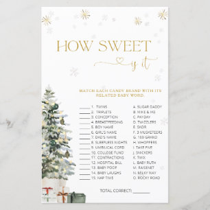Christmas Tree How Sweet Is It Baby Shower Game