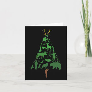 Christmas Tree Hunter Hunting Xmas  Card