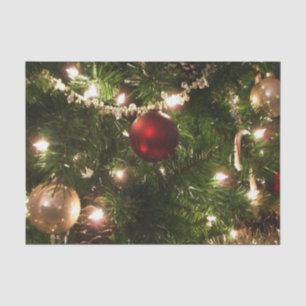 Christmas Tree I Holiday Pretty Green and Red Tissue Paper