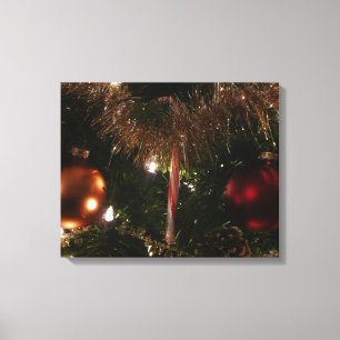 Christmas Tree II Holiday Red and Gold Canvas Print