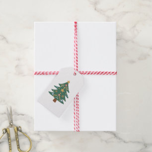 Christmas Tree Illustration Classic Gift Tags