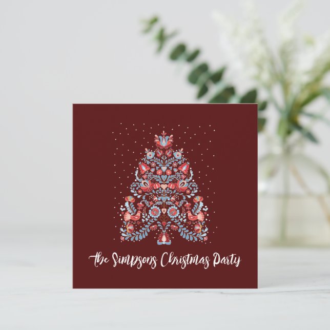 Christmas Tree Illustration Invitation (Standing Front)