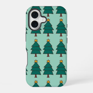 Christmas tree illustration  iPhone 16 case
