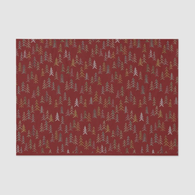 Christmas Tree Illustration Watercolor  Tissue Paper (Front)