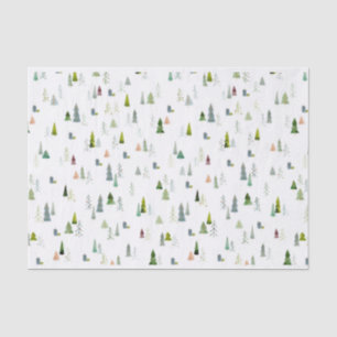 Christmas Tree Illustration Watercolor  Tissue Paper