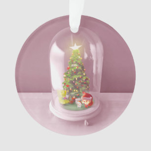 Christmas Tree in a Glass Dome Ornament