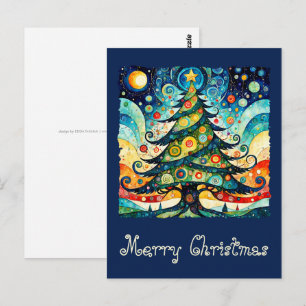 Christmas Tree in abstract art 3 - Fan Fun Postcard