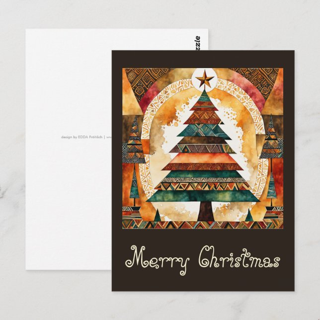 Christmas Tree in abstract art 44 - Fan Fun Postcard (Front/Back)