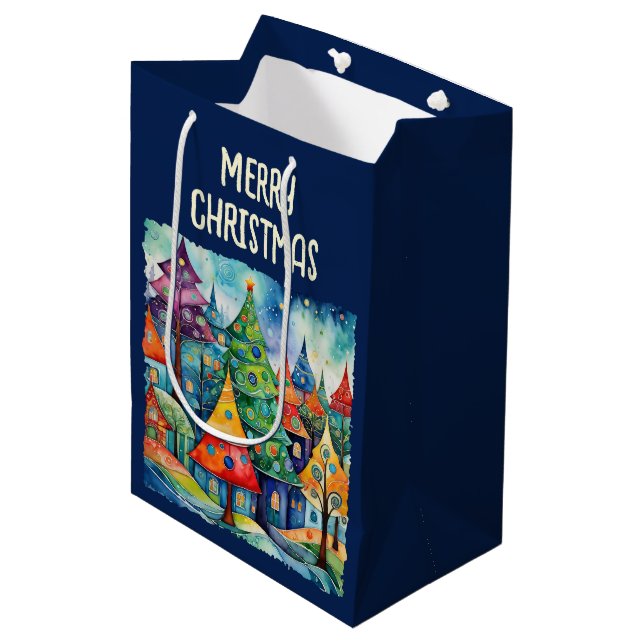 Christmas Tree in abstract art 8 - Fan Fun Medium Gift Bag (Front Angled)