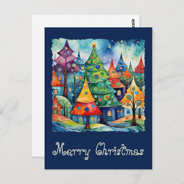 Christmas Tree in abstract art 8 - Fan Fun Postcard (Front/Back)