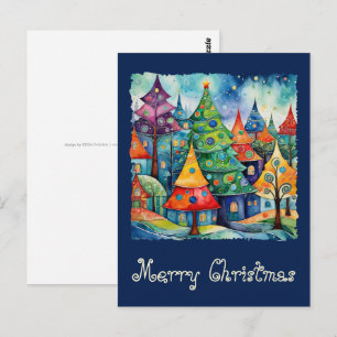Christmas Tree in abstract art 8 - Fan Fun Postcard