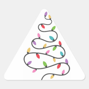 Christmas Tree in Lights Triangle Sticker