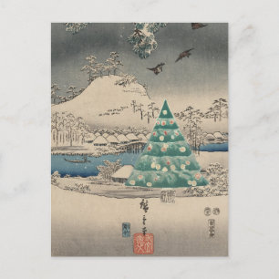 Christmas Tree in Snowy landscape  Postcard