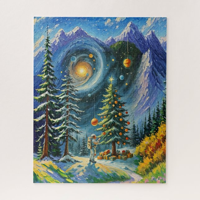 Christmas tree in Space Jigsaw Puzzle (Vertical)