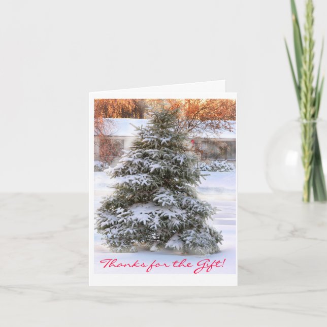christmas tree in sunset, Thanks for the Gift! Thank You Card (Front)
