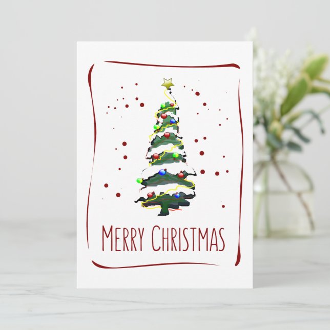 Christmas Tree In The Snow, Greeting Card 2022 (Standing Front)