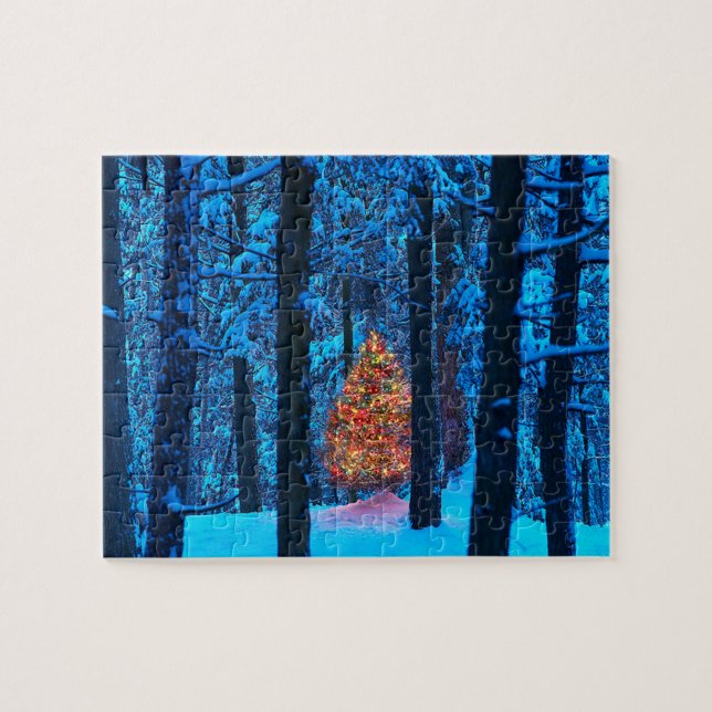 Christmas Tree in the Woods Jigsaw Puzzle (Horizontal)