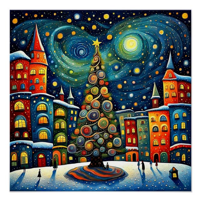 Christmas tree in town square 2 poster (Front)
