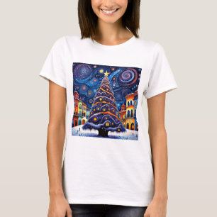 Christmas tree in town square 4 T-Shirt