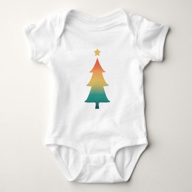 Christmas tree in twilight baby bodysuit (Front)