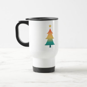 Christmas tree in twilight travel mug