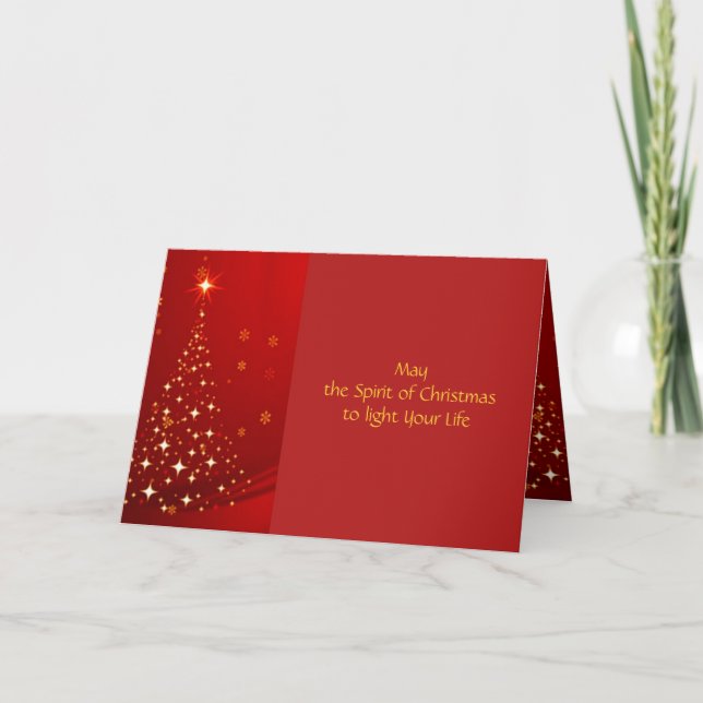 Christmas Tree Inside Photo Frame Holiday Card (Front)
