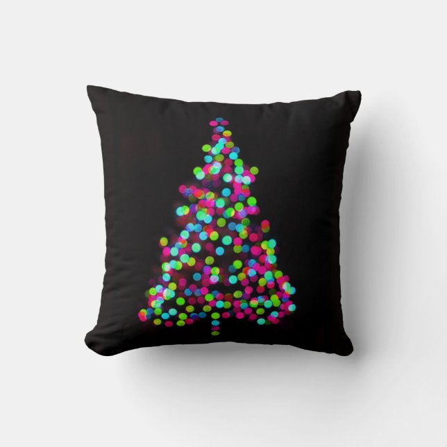Christmas Tree Jewels Throw Pillow (Front)