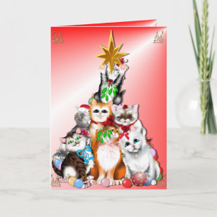 Christmas Tree Kittens  Card