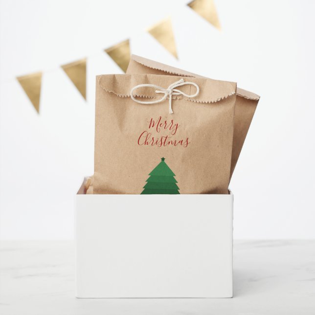 Christmas Tree Kraft Favour Bag (Party)