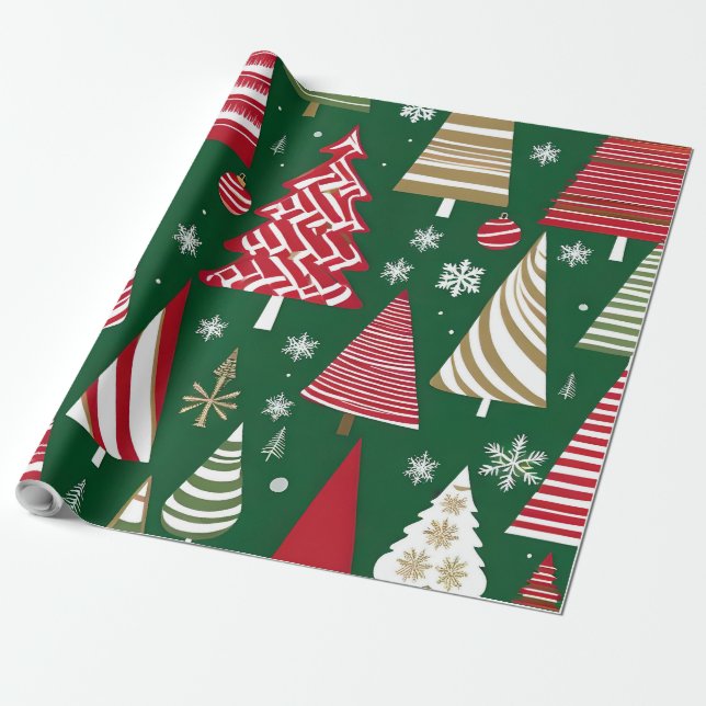 christmas tree land wrapping paper (Unrolled)