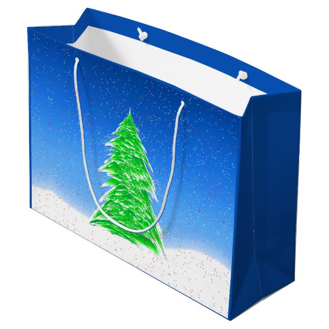 Christmas Tree Large Gift Bag (Back Angled)