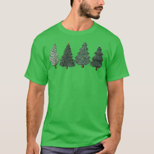 Christmas Tree Led Light Pine Tree Xmas Light Camp T-Shirt