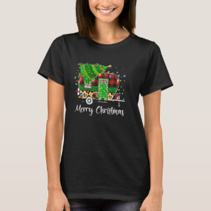 Christmas Tree Leopard Camping Trailer Merry Chris T-Shirt