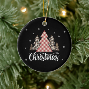 Christmas Tree Leopard Funny Xmas Holiday  Ceramic Ornament