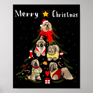 Christmas Tree Lhasa Apso Lover Xmas Dog Owner New Poster