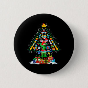 Christmas Tree Light Xmas Skiing Ski Snowboard Sno 2 Inch Round Button
