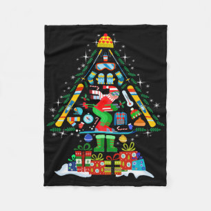 Christmas Tree Light Xmas Skiing Ski Snowboard Sno Fleece Blanket