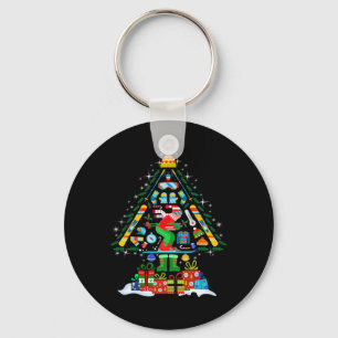 Christmas Tree Light Xmas Skiing Ski Snowboard Sno Keychain