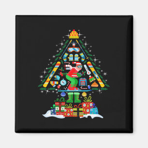 Christmas Tree Light Xmas Skiing Ski Snowboard Sno Magnet