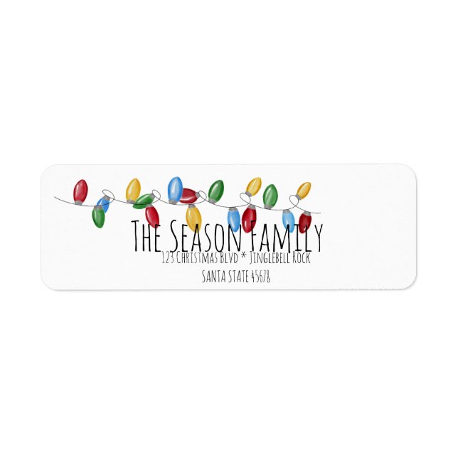 Christmas Tree Lights Address Label (Front)